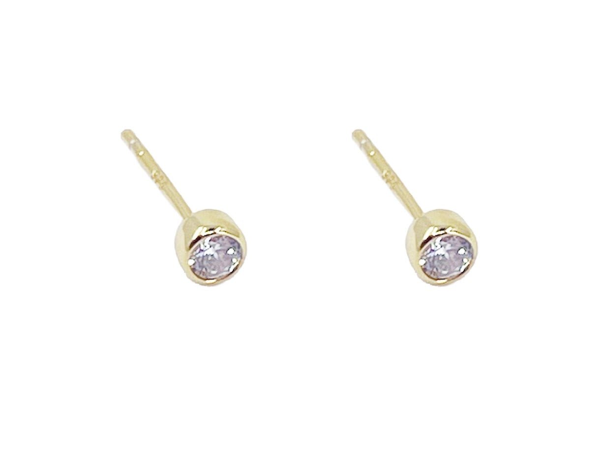 Gold Tiny CZ Studs