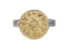 Load image into Gallery viewer, SS/Yellow Bronze Disc Ring with Diamond

