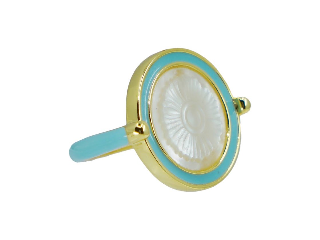 MOP Sunflower Cameo Ring.