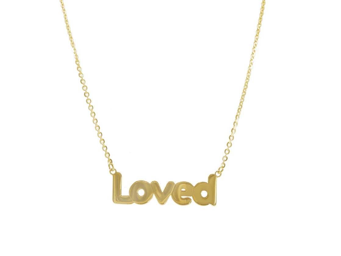Gold "Loved" Necklace