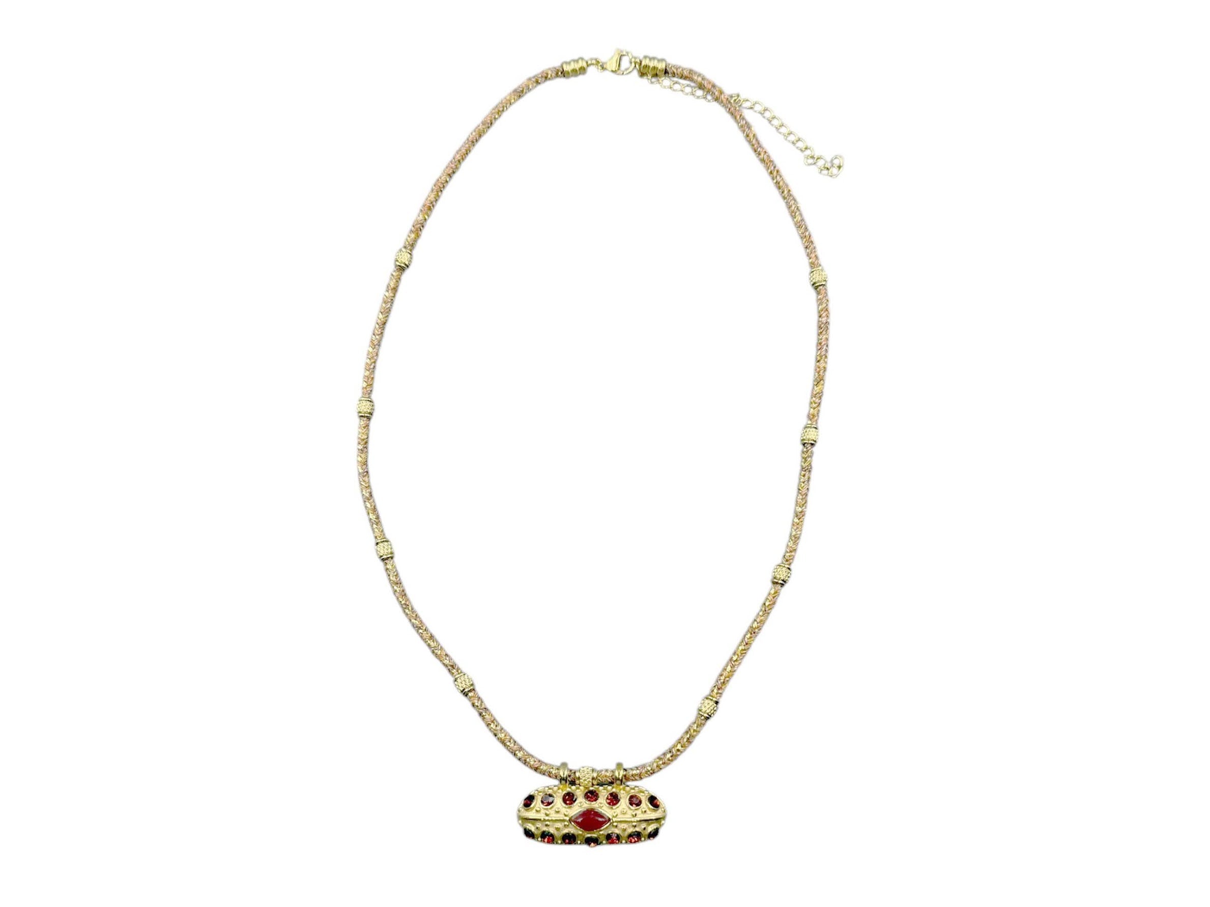 Carnelian and Crystal Talisman Necklace