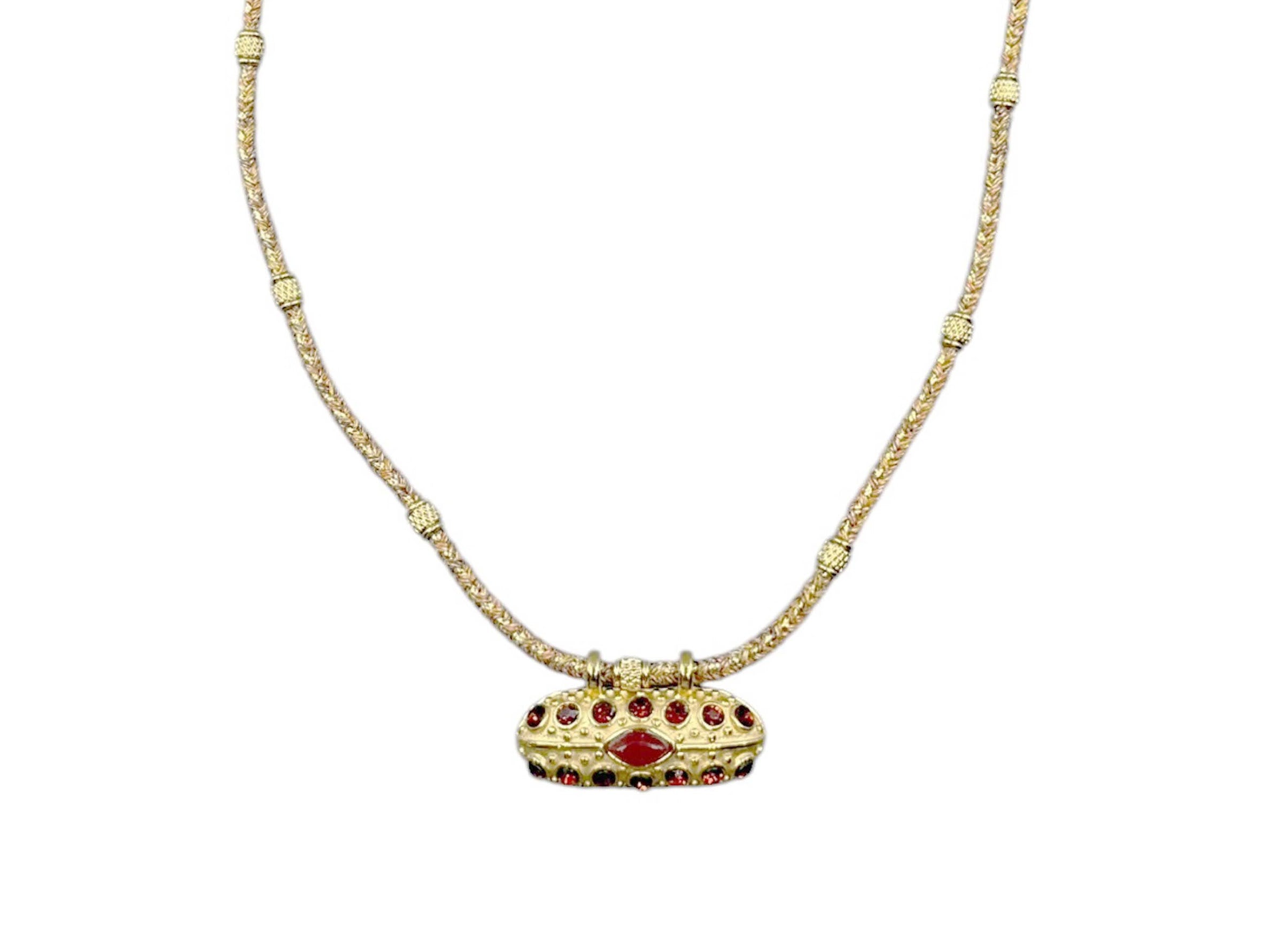 Carnelian and Crystal Talisman Necklace