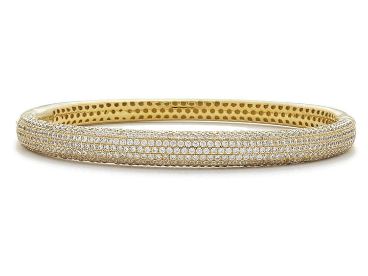 Gold Pave CZ Bangle Bracelet