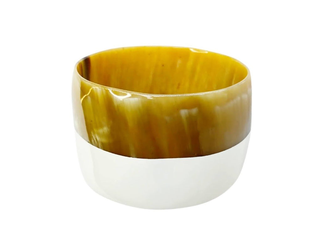 Wide Horn and White Laquer Bangle