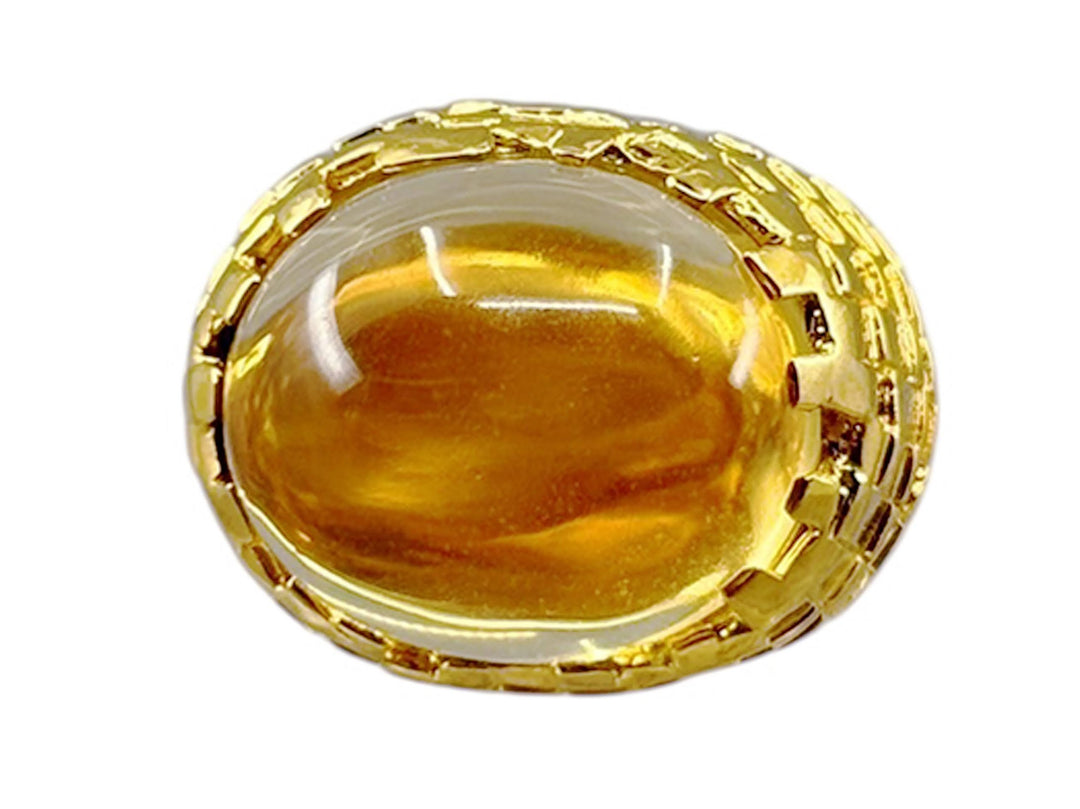 Honey Quartz Tile Ring