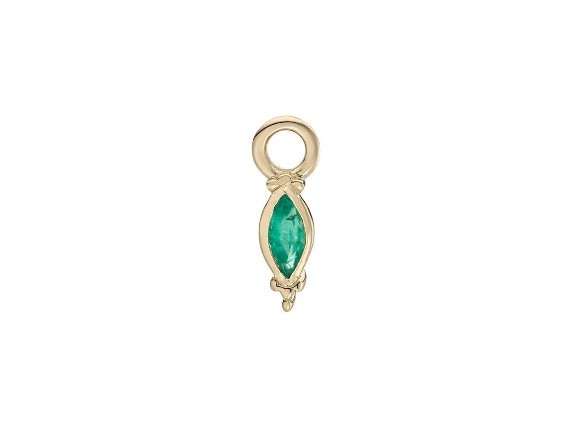9k Marquis-Cut Emerald Charm