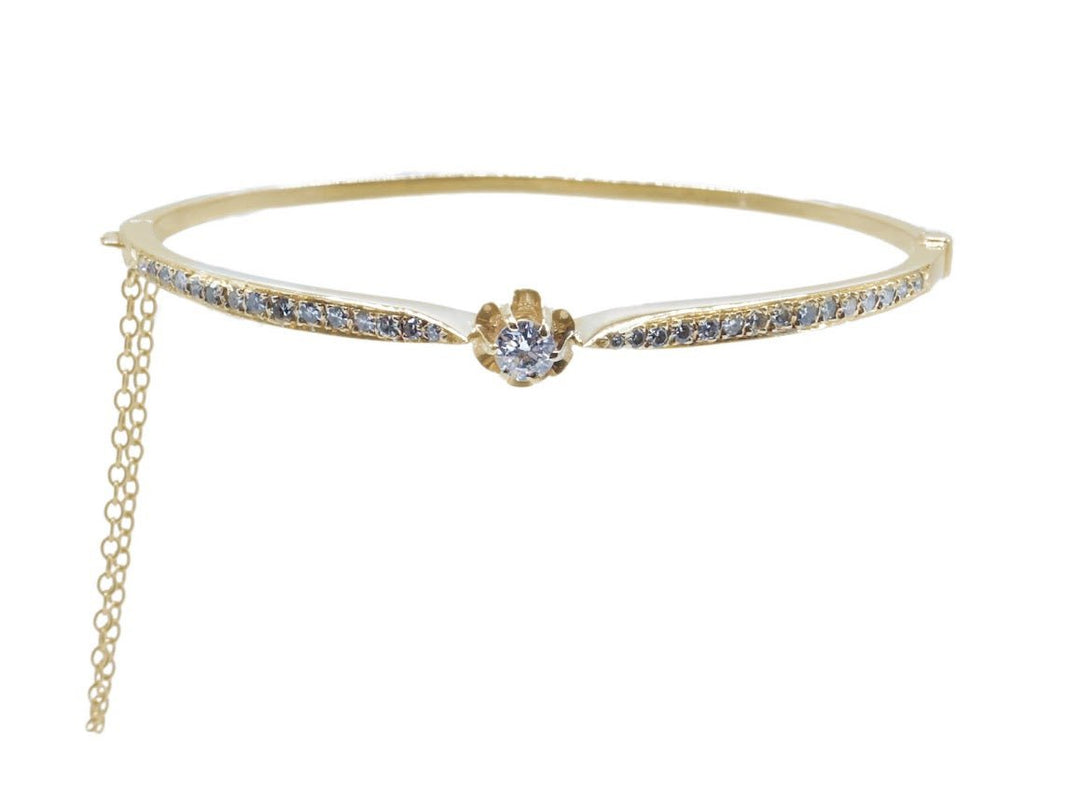 14k Diamond Bangle