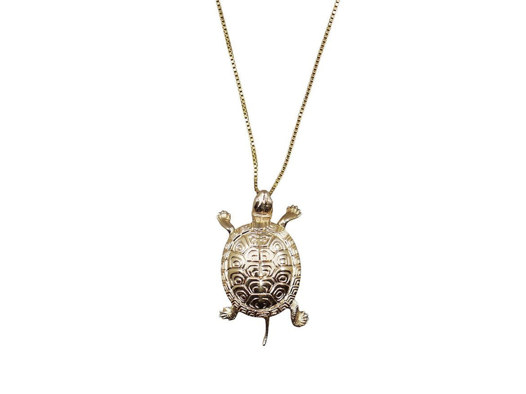 14k 1960s Turtle Charm Necklace