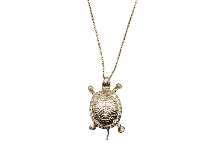 14k 1960s Turtle Charm Necklace