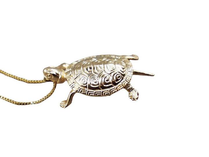 14k 1960s Turtle Charm Necklace