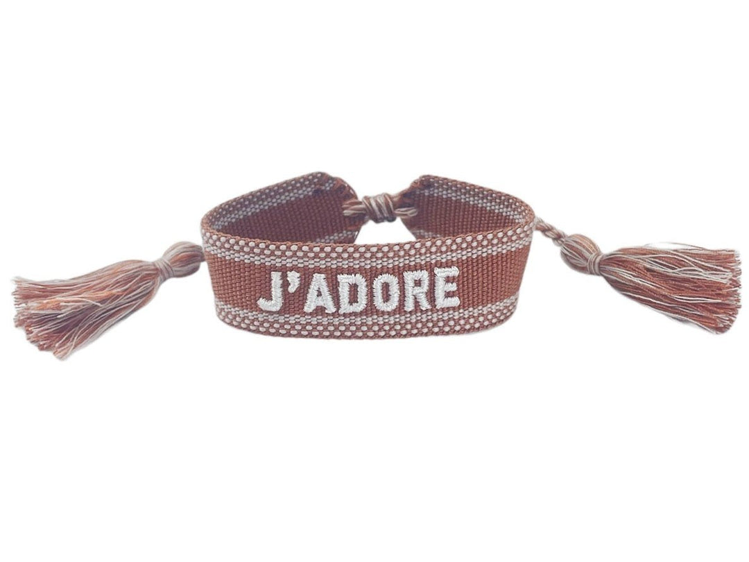 Woven Hazelnut and White J'Adore Bracelet