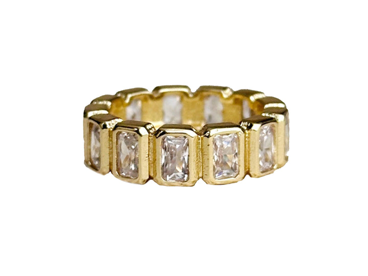 Gold Chunky CZ Eternity Band Ring