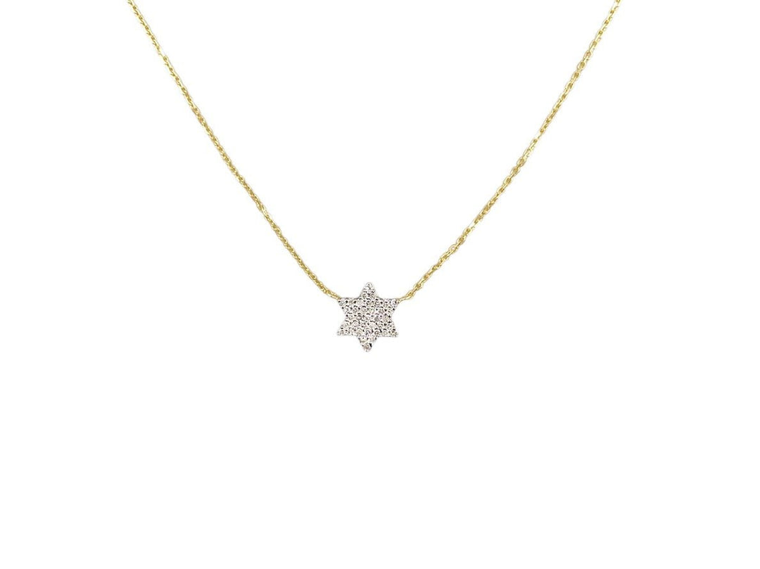 14k Diamond Star of David Necklace