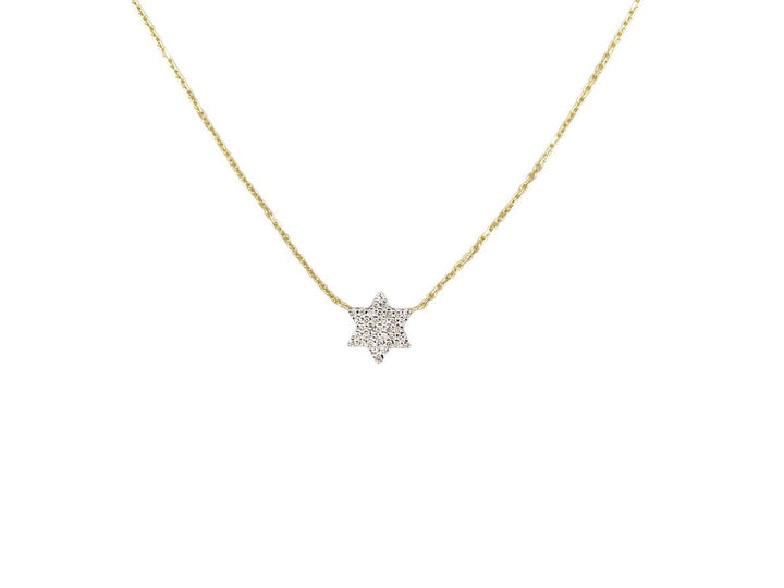 14k Diamond Star of David Necklace