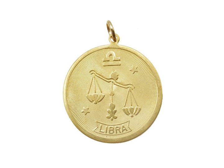 Vintage Libra Charm with Starry Back