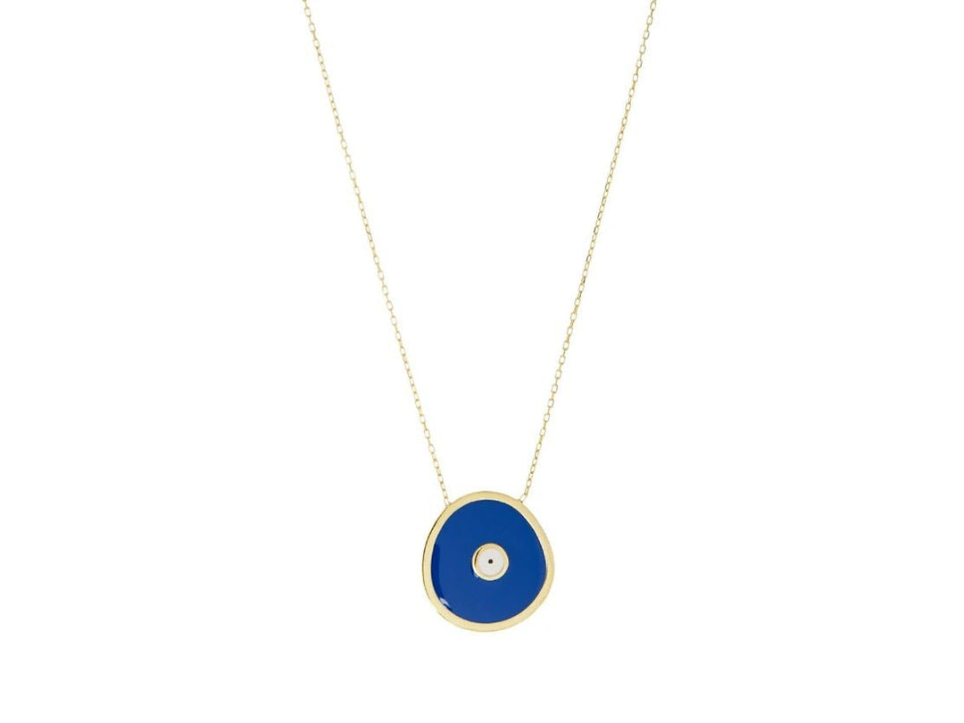 Round Blue Evil Eye Necklace