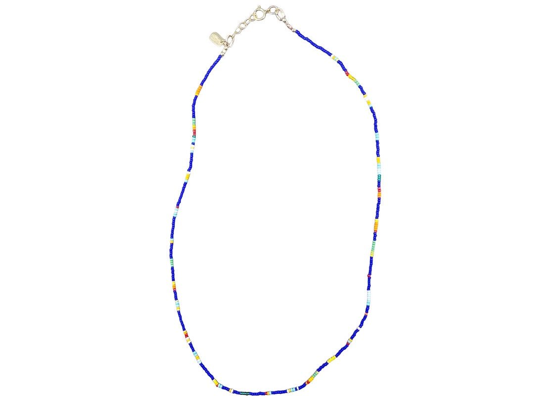 Vintage Venetian Micro Bead Necklace in Blue