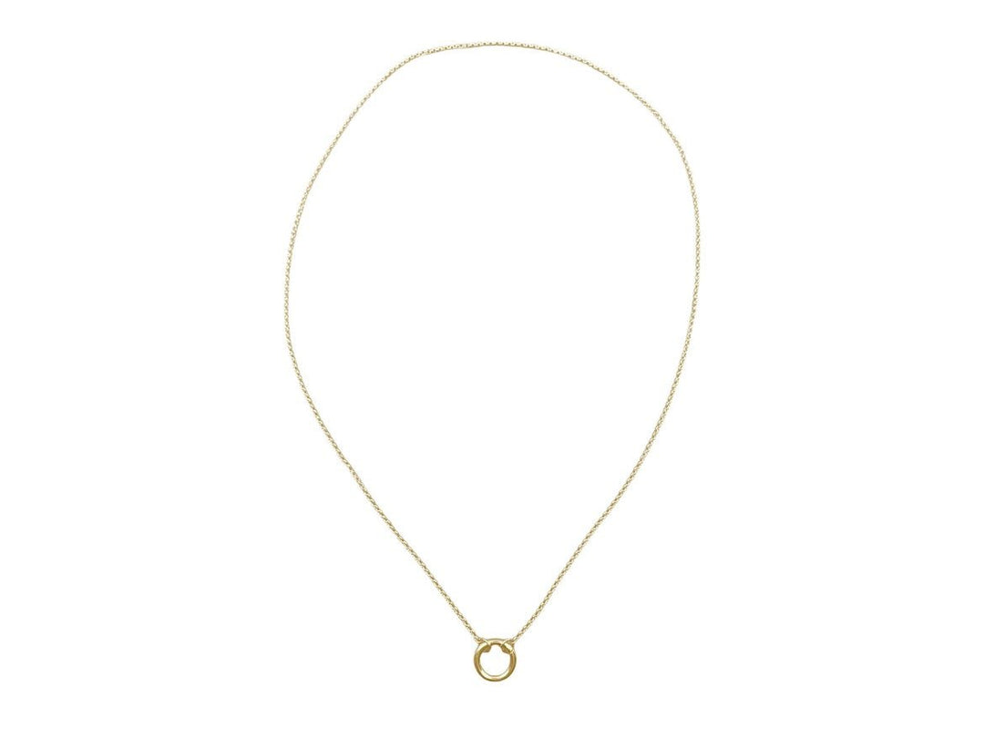 Gold Rolo Chain Charm Clip Necklace