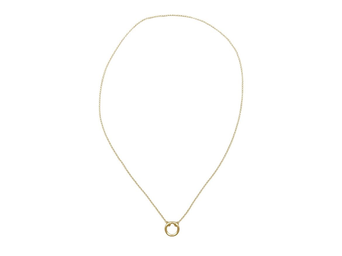 Gold Rolo Chain Charm Clip Necklace