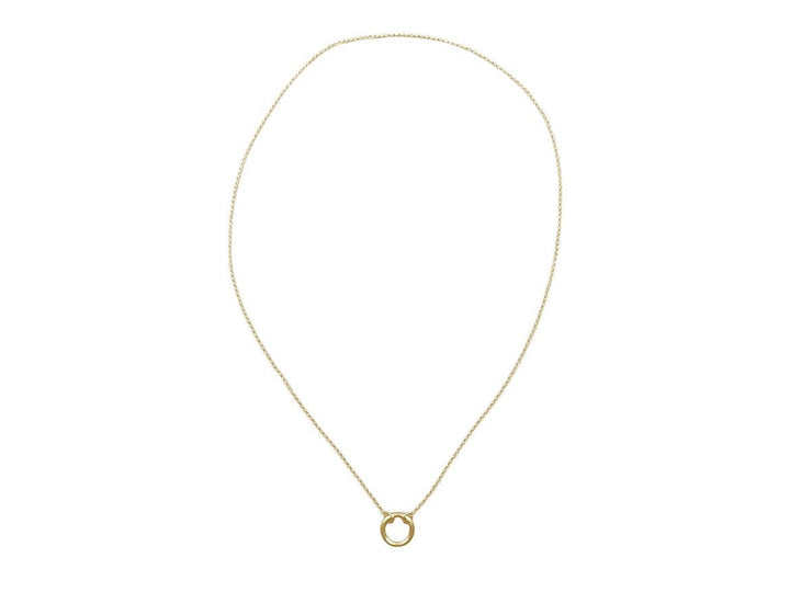 Gold Rolo Chain Charm Clip Necklace