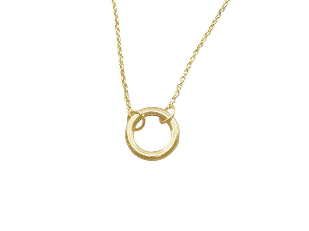 Gold Rolo Chain Charm Clip Necklace