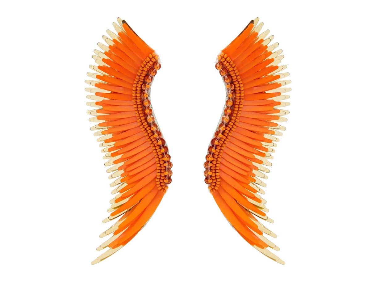 Orange and Gold Winged Earrings.