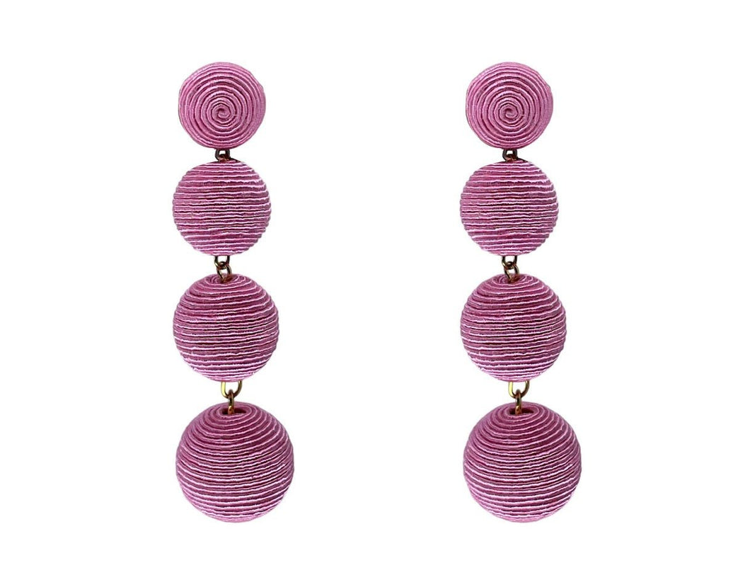 Pink Four-Drop Plein de Vie Earrings