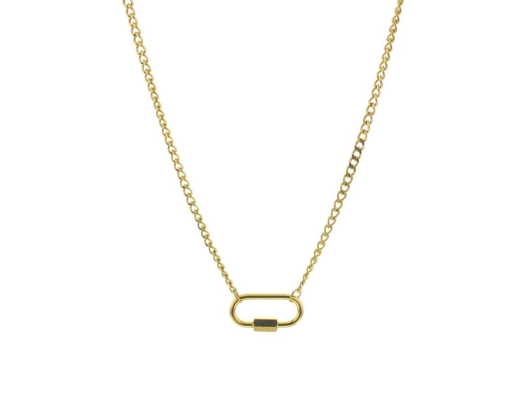 Gold Carabiner Charm Chain