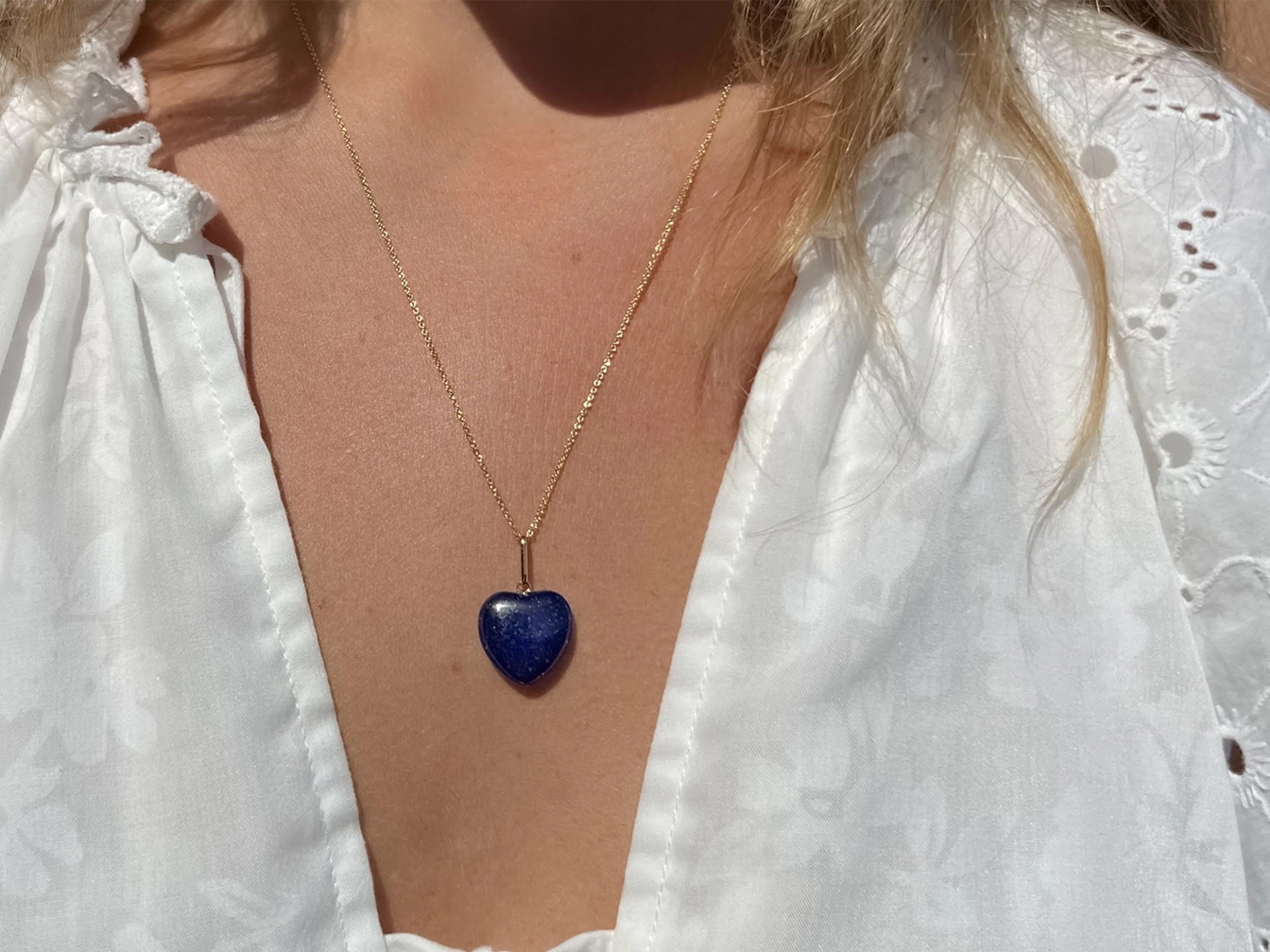 Lapis Heart Charm