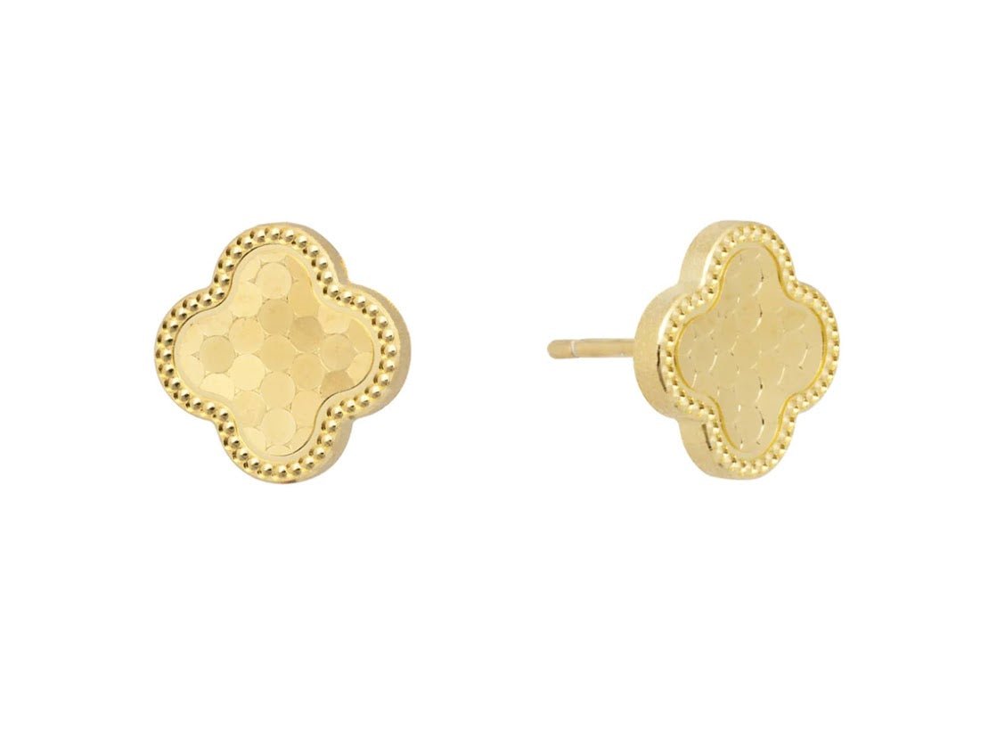 Gold Clover Stud Earrings