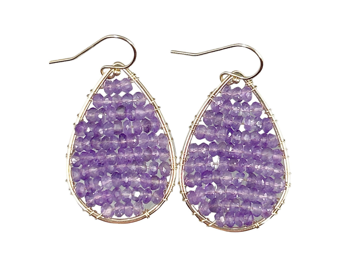 Amethyst Teardrop Earrings