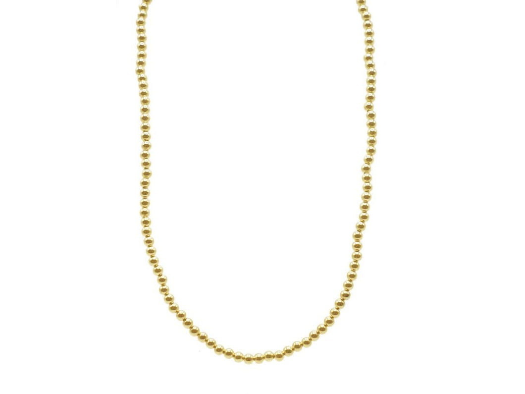 4mm Gold Bead Necklace