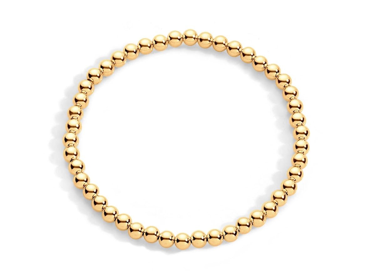 Gold 4mm Bead Bracelet