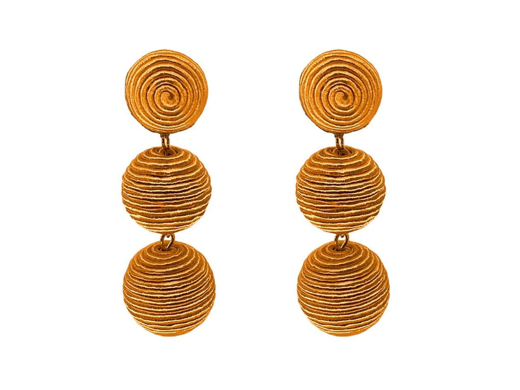 Orange Three-Drop Plein de Vie Earrings