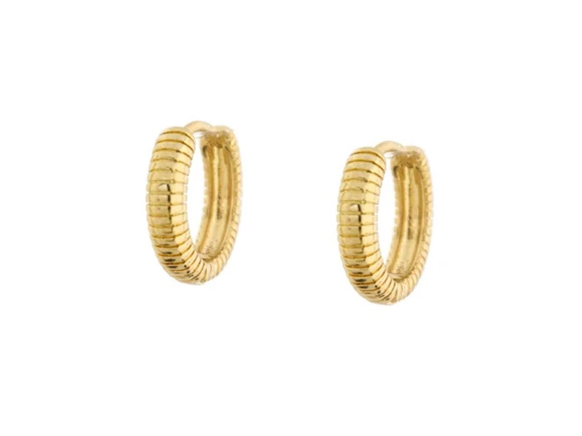 Gold Cobra Chain Huggie Hoops