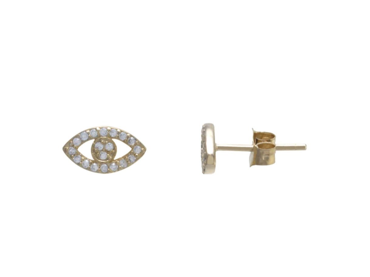 Evil Eye Studs with CZs