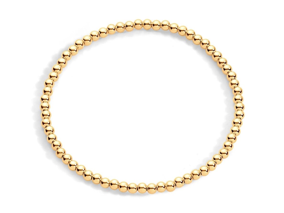Gold 3mm Bead Bracelet