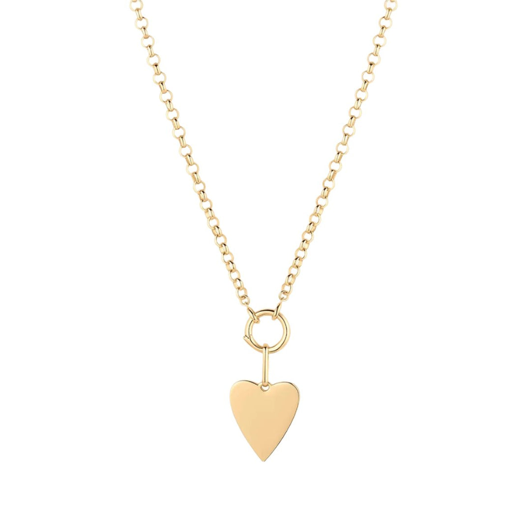 Gold Heart on Rolo Chain Necklace