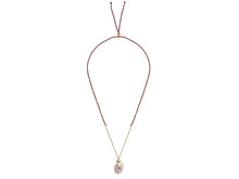 Load image into Gallery viewer, Baroque Pearl and Garnet Necklace with Bicolor Thread

