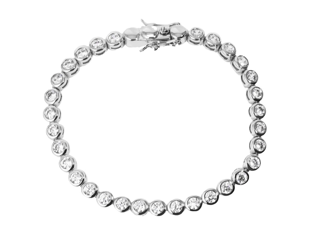 Silver and Round CZ Tennis Bracelet
