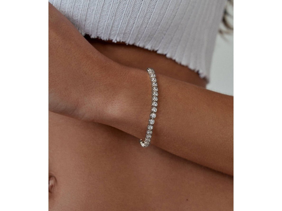 Silver and Round CZ Tennis Bracelet