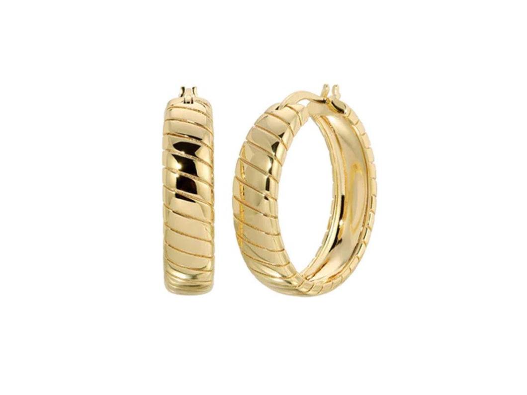 Gold Cobra Chain Hoop Earrings