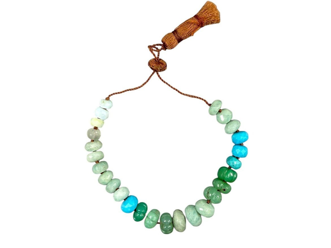 Turquoise, Amazonite, Chrysoprase, Larimar, and Moonstone Bracelet