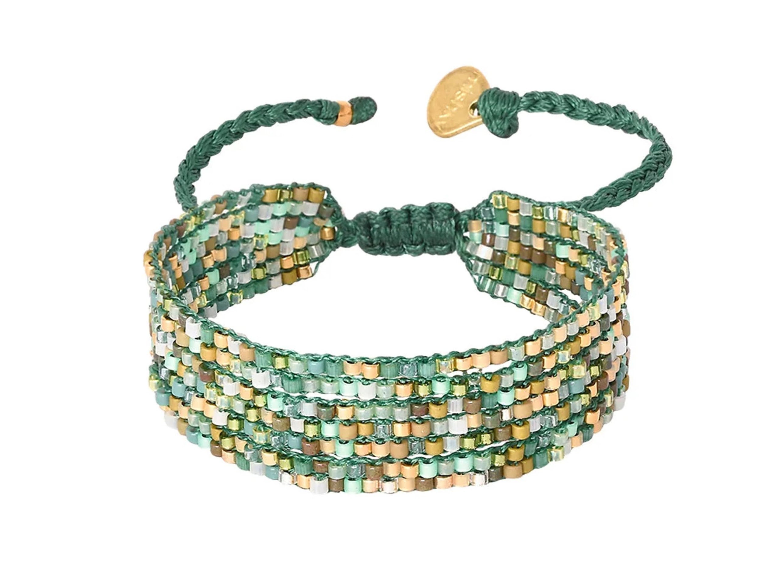Green Beaded River Bracelet