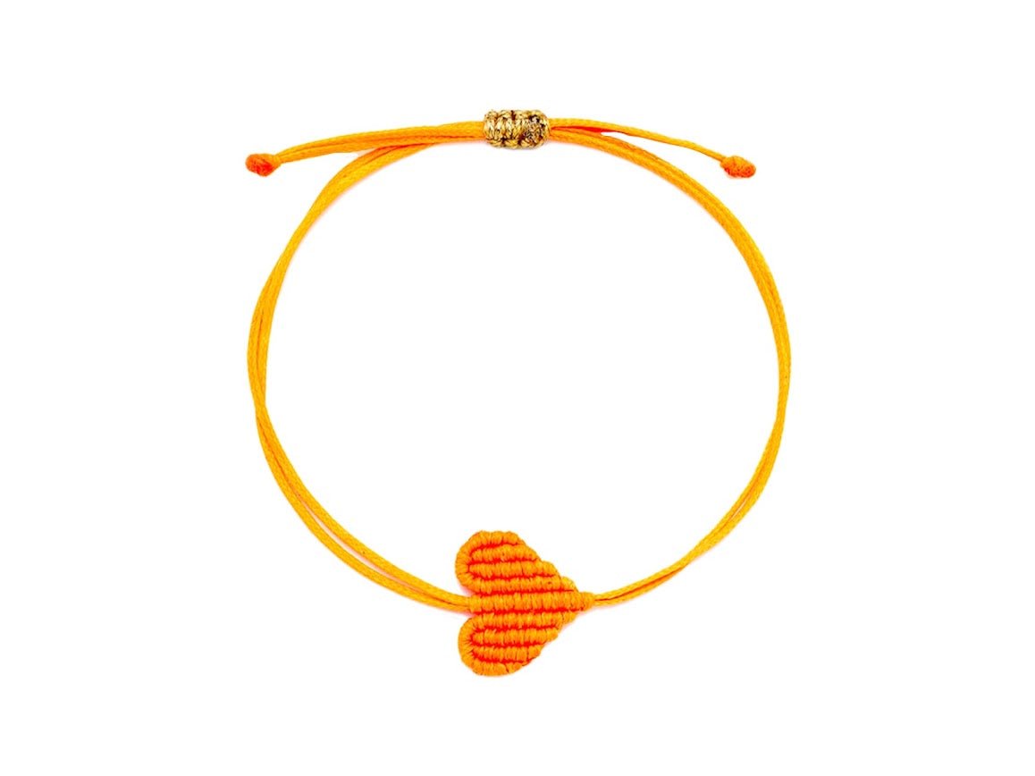 Neon Orange Heart Bracelet