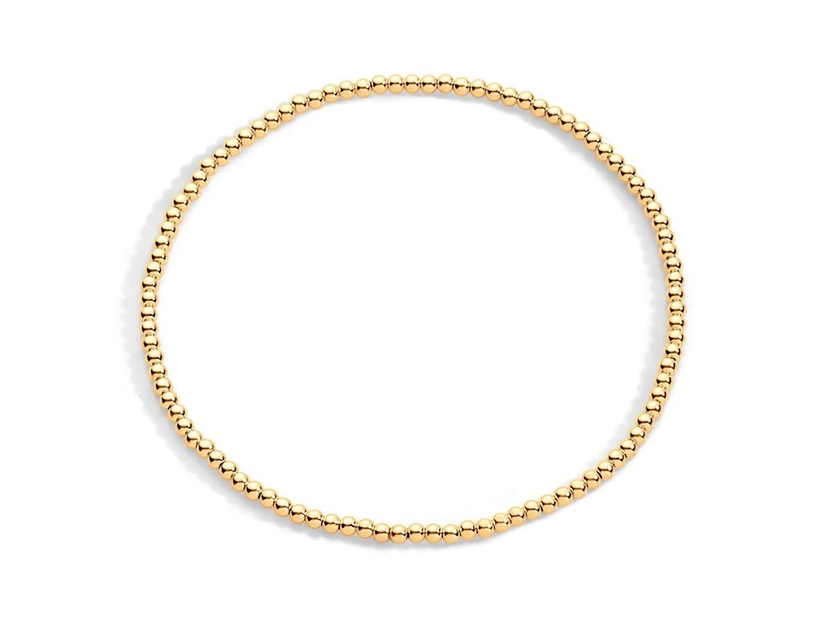 Gold 2mm Bead Bracelet