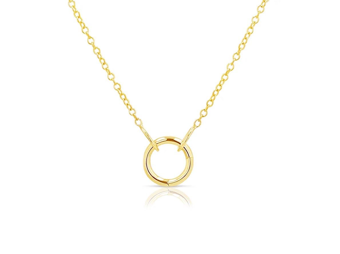 Gold Charm Holder Necklace