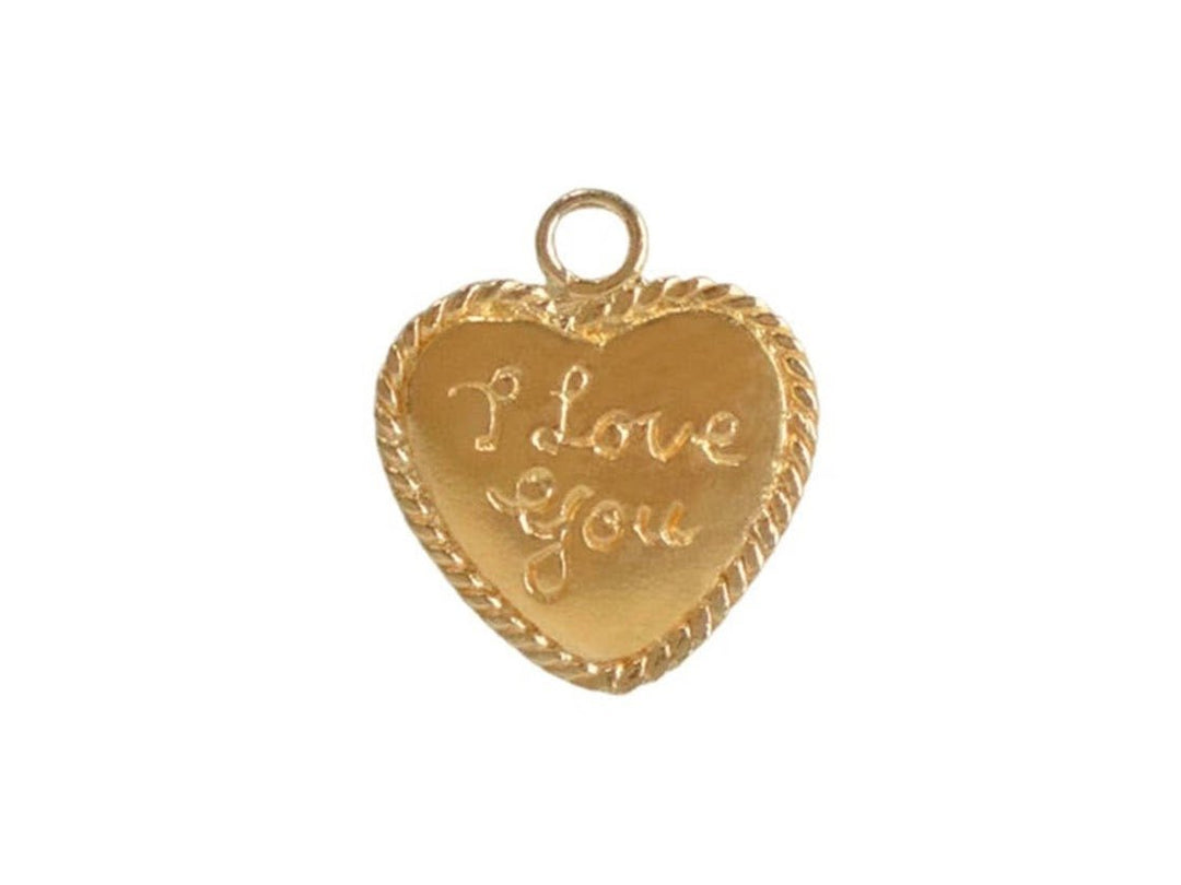 Gold I Love You Heart Charm