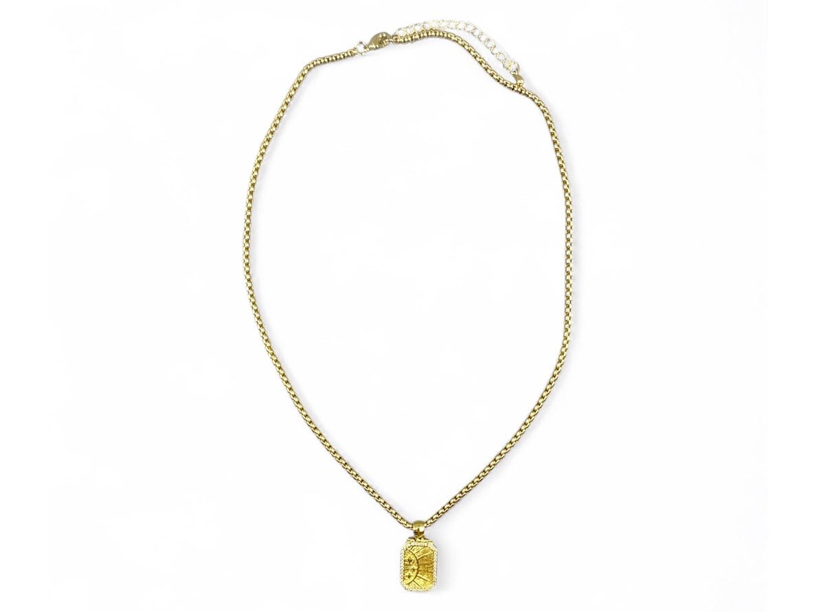 Embedded Sun Medallion Necklace