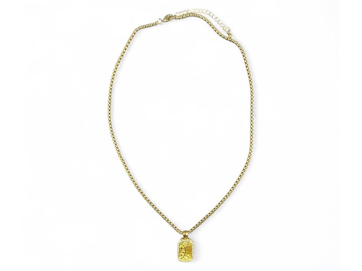 Embedded Sun Medallion Necklace